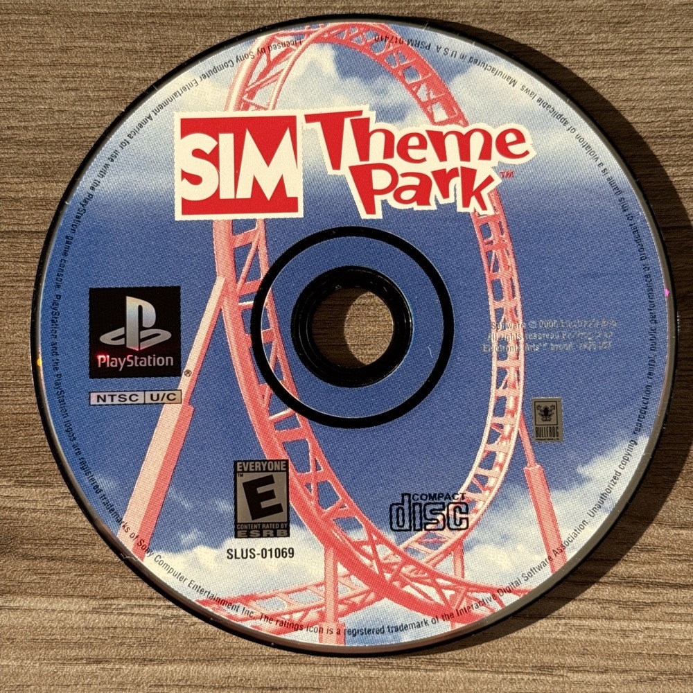 Sony PlayStation 1 PS1 Disc Only TESTED Sim Theme Park 2000